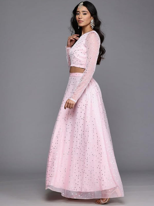 Ahalyaa Women's Silk Blend Lehenga Choli