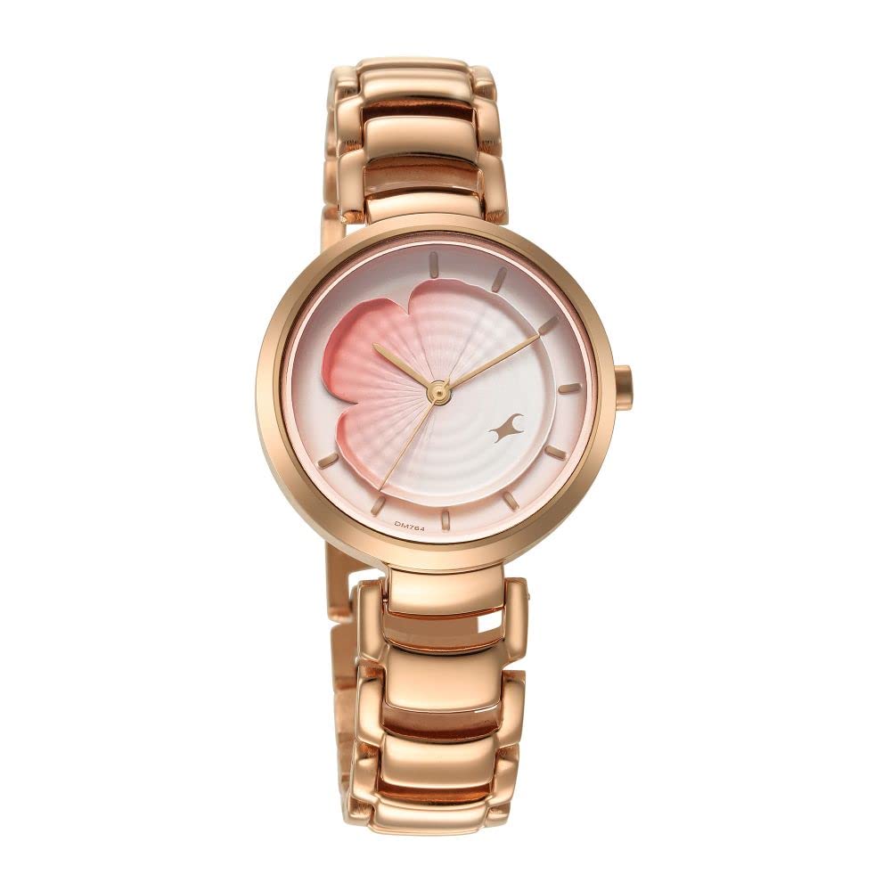 Fastrack Uptown Retreat Quartz Analog Pink Dial Metal Strap Watch for Girls-NS6277WM01/NT6277WM01
