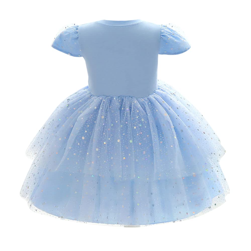 Hopscotch Girls Light Sequin Embellished Party Dress. In Blue Color for Ages 5-6 Years