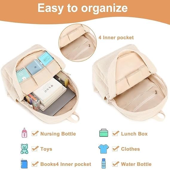 Satic Backpacks for Women/Men Stylish Trendy Casual College Backpacks, Designer School/College/Picnic Bag Backpack For Girls & Women (Beige)