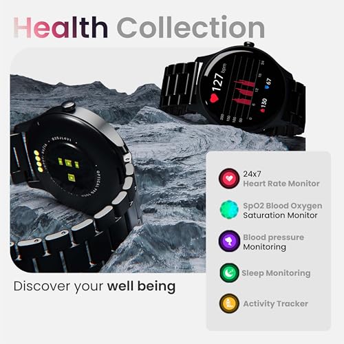 GOBOULT Rover Pro Smartwatch 1.43'' AMOLED, BT Calling 5.3, 1000 Nits Brightness, IP68, 150+ Watchfaces, 120+ Sports Modes, AI Voice Assistant, SpO2 Monitoring (Coal Black)