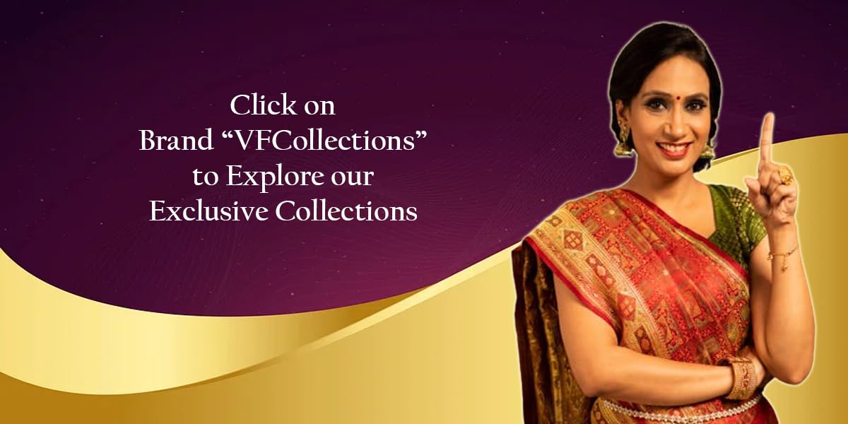 VFCollections Women's Kanchipuram Silk Pure Pattu Sarees With Blouse (VFC590-2)