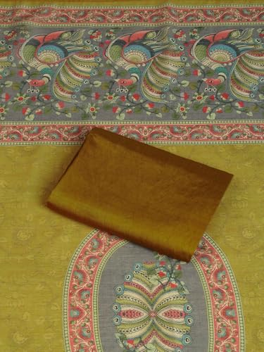 SALWAR STUDIO Chanderi Silk Embellished Unstitched Dress Material (3 Pc)