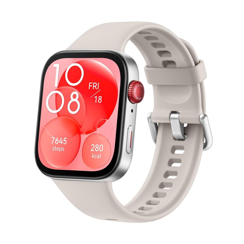 Huawei Watch FIT 3, 1.82" AMOLED Display, Ultra-Slim Design, All-Round Fitness Management, Comprehensive Health Management, Durable Battery Life, Compatible with iOS & Android, (White)