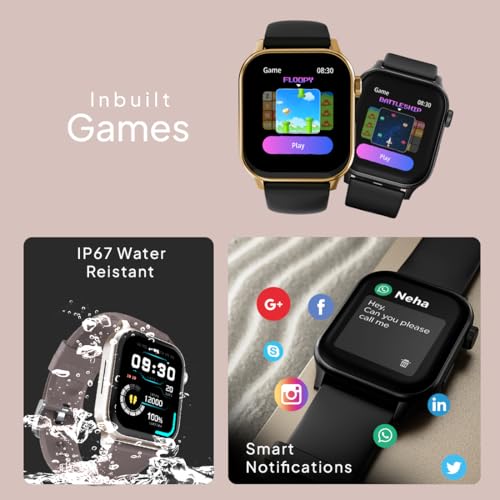 Fire-Boltt Rise Smart Watch, 1.85" HD Display, Metal Body with Bluetooth Calling, Rotating Crown, AI Voice Assistant, 120 Sports Modes, Neon UI, SpO2 & Heart Rate Monitoring (Cinnamon Slate)