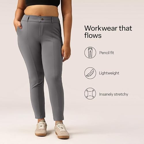 BlissClub Womens Ultimate Cigarette PantsGowri Grey SmokeL - Tall