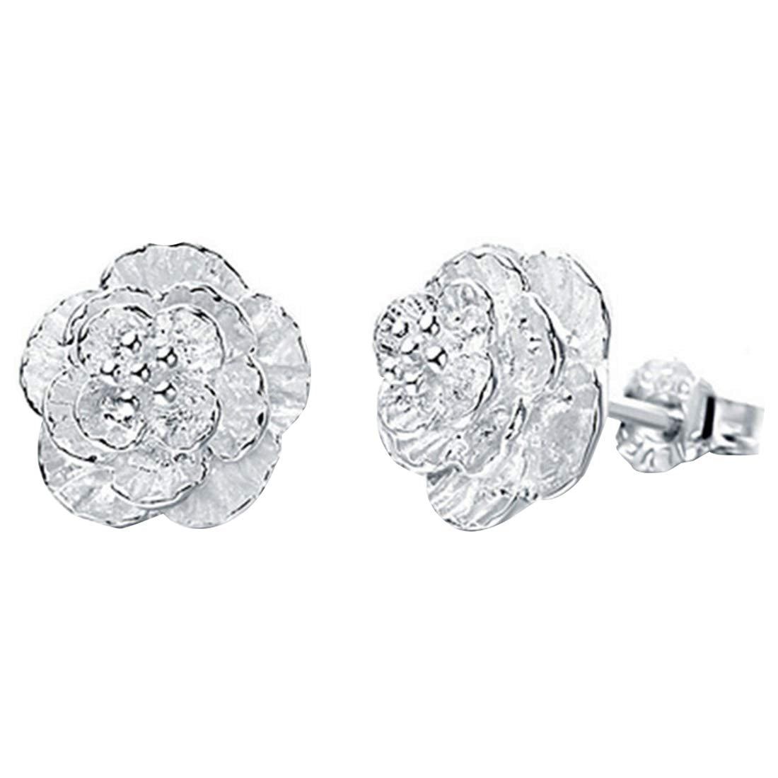 Peora Fashion Silver Plated Alloy Stud Earrings for Women, Silver