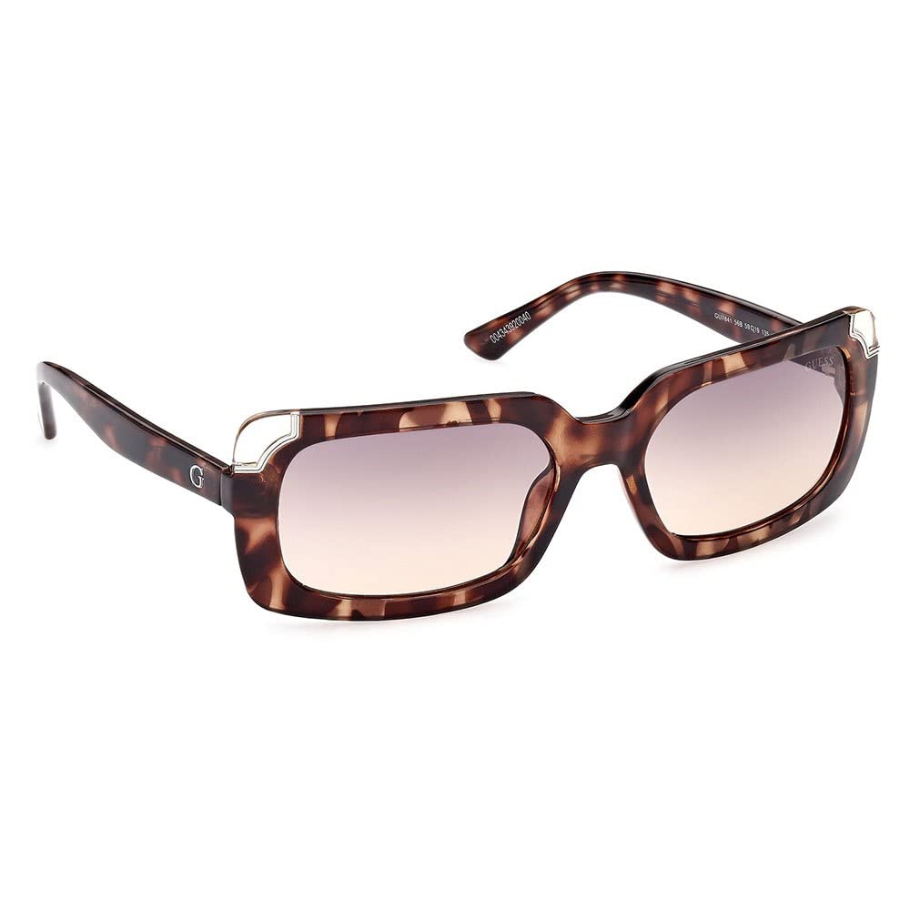 Guess Gu7841@5956B#, Havana/Other Rectangular Non-Polarized Sunglasses, Women's Regular, Havana/Other,Large, Brown