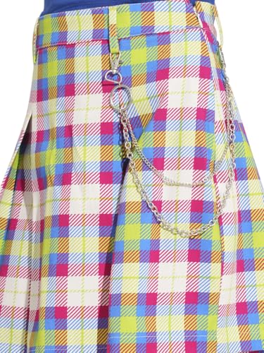 VERO MODA Girls Multi-Colour Check Pleated Skirt
