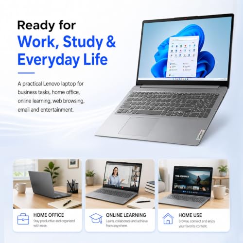 Lenovo IdeaPad 1 15.6“ Laptop | AMD Athlon Processor | 36GB RAM | 1TB PCIe SSD + 128GB eMMC | Full-Size Keyboard | Wi-Fi 6 | Win 11 | Privacy Webcam | Ultraslim Notebook for School & Home Office