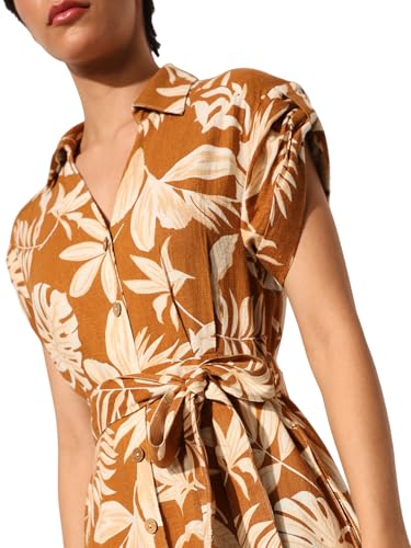 ONLY Women's Fit and Flare Brown Dress