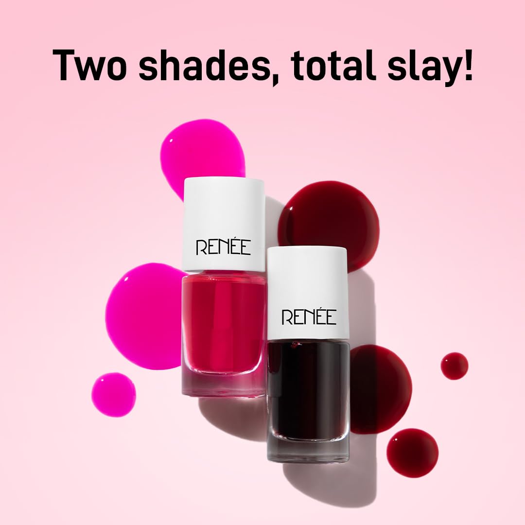 RENEE Tip Tip Water Tint - Pink Splash, Stain for Lip & Cheeks, Long Lasting, Lightweight Soft Tint, Matte Dewy Effect Finish, Natural Flushed Look, Vitamin C & Hyaluronic Acid, 5ml