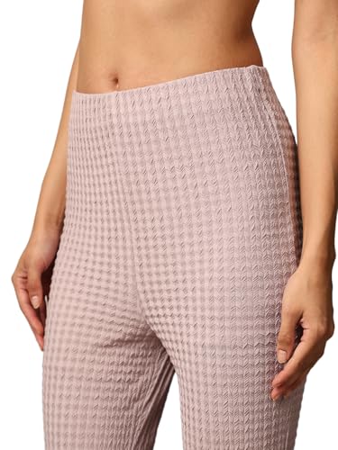 ONLY Women Textured Flared Casual Lavender Pants