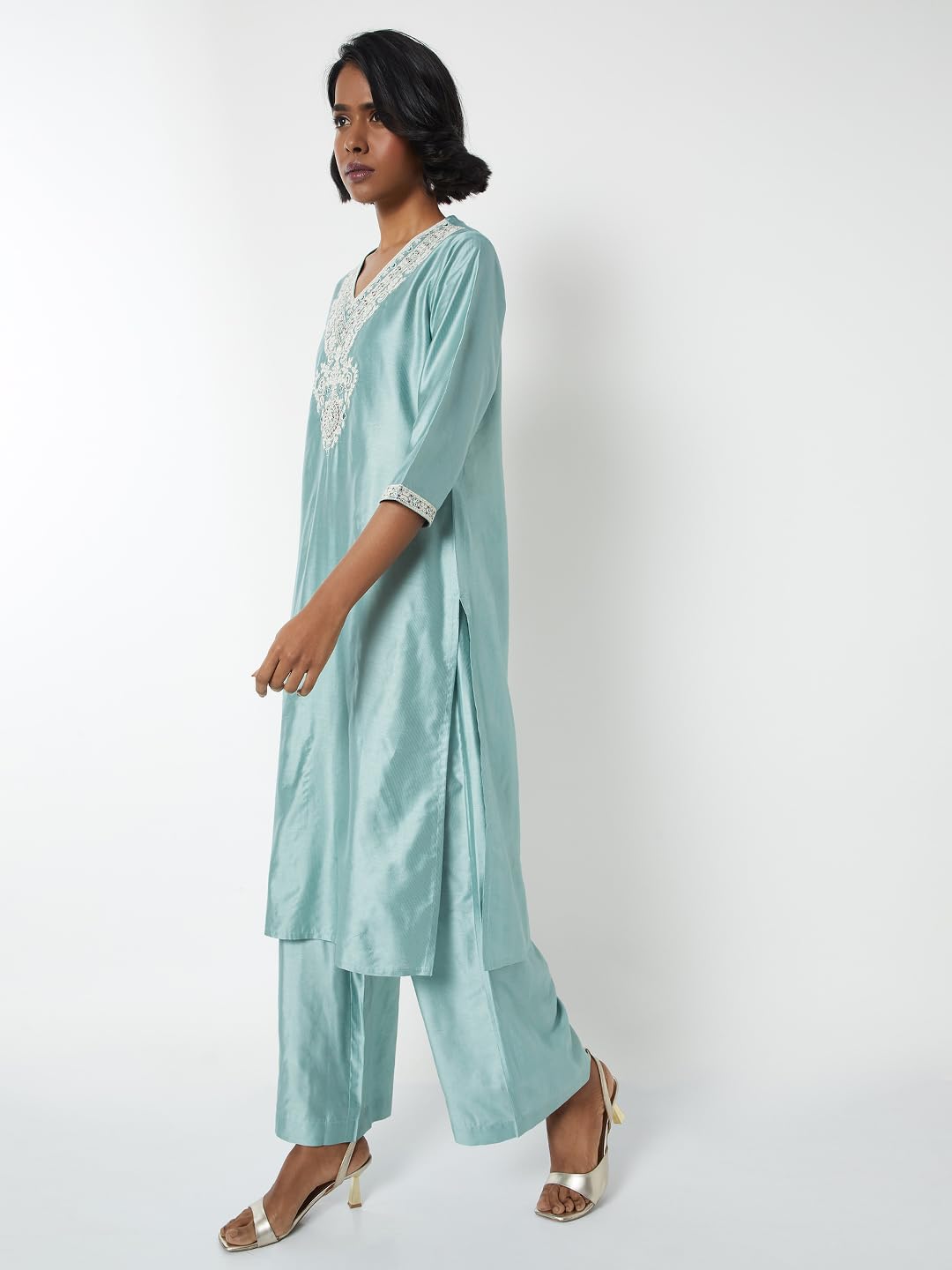 Max Women's Polyester Blend Kurta Set