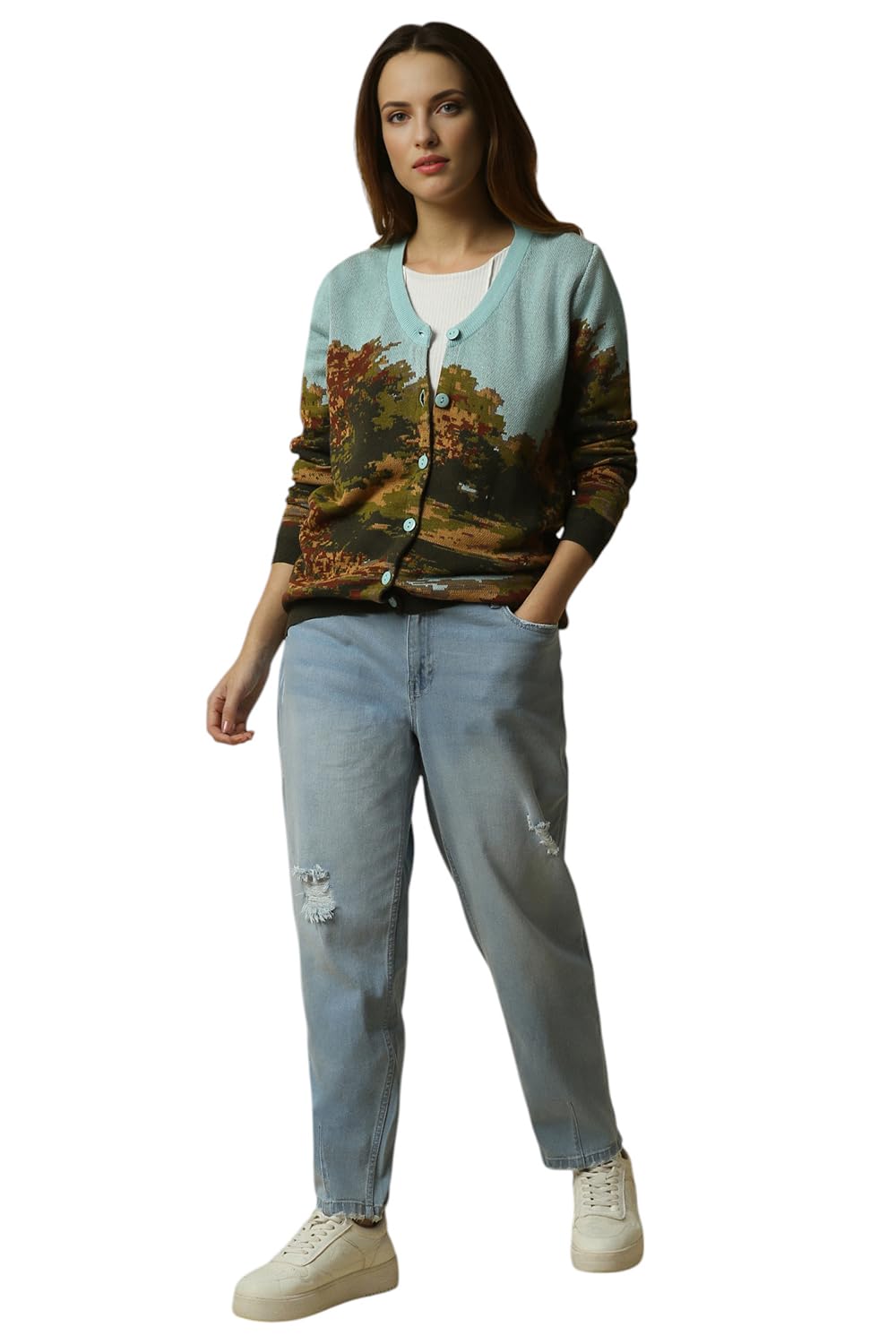 Allen Solly Women's Nylon Casual Sweater