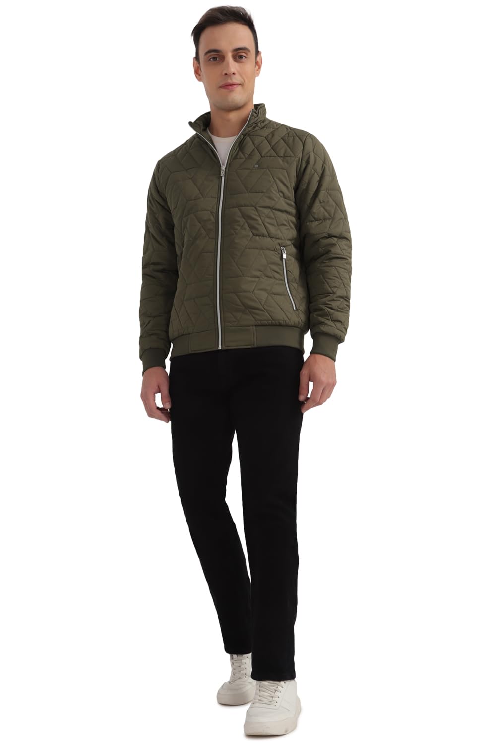 Allen Solly Men Olive Solid Full Sleeves Casual Jacket
