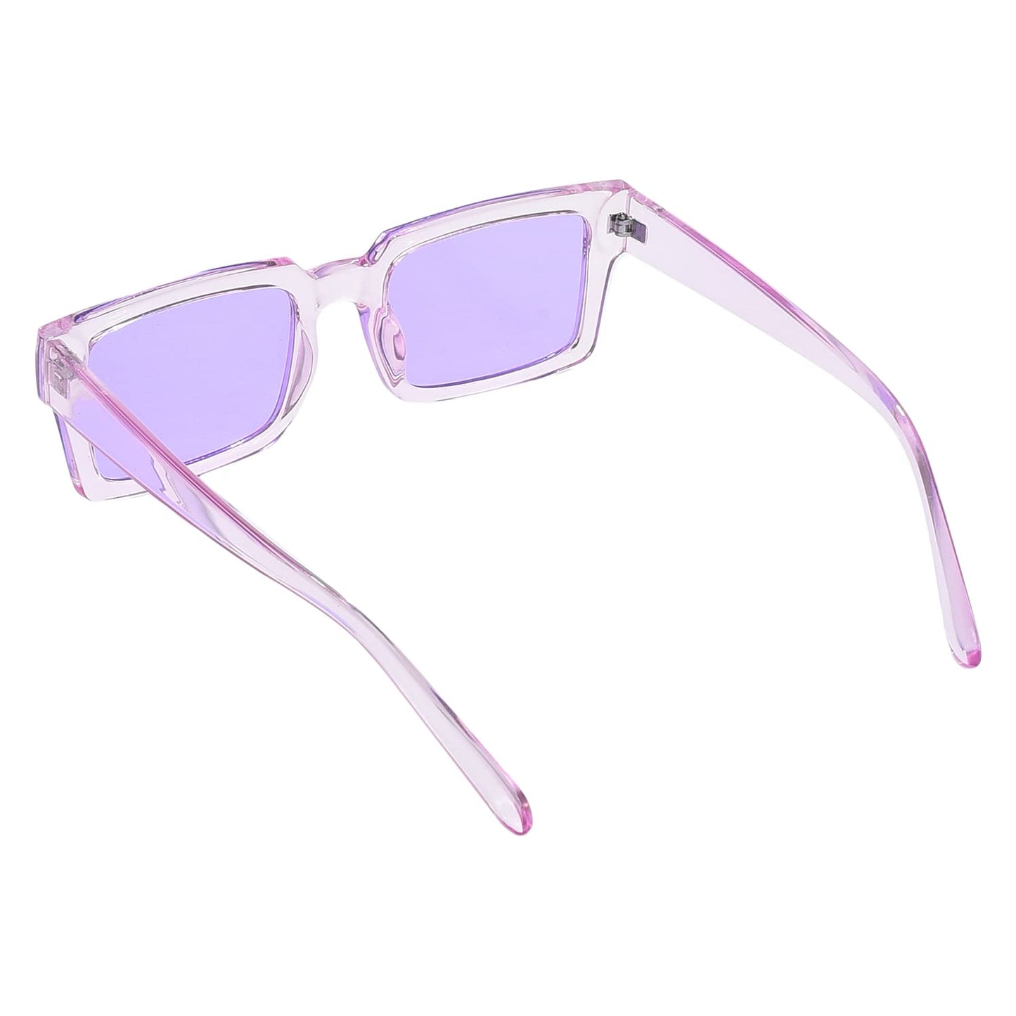Haute Sauce Lavender Rectangular Sunglasses for Women | Transparent Frame and Lavender Lens | Goggles, Shades, Eyewear, Chasma, Glares | accessories for women | Cool, Funky, Stylish ladies sunnies