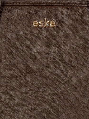 eske Yara Vegan Leather Tote Bag For Women (Brown Saffiano)