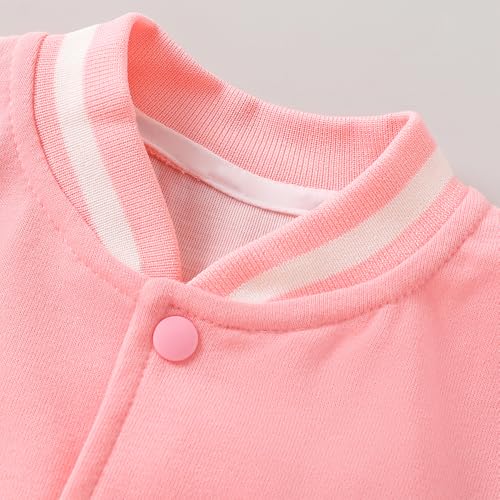 Hopscotch Girls Pink Full Sleeves Floral Applique Colourblock Jacket For Age (3-4 Years)