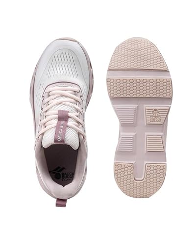 Bacca Bucci Balance Women’s Sports Sneakers | Lightweight Jacquard Running Shoes with Rebound Cushion Sole Pink Mauve UK 4