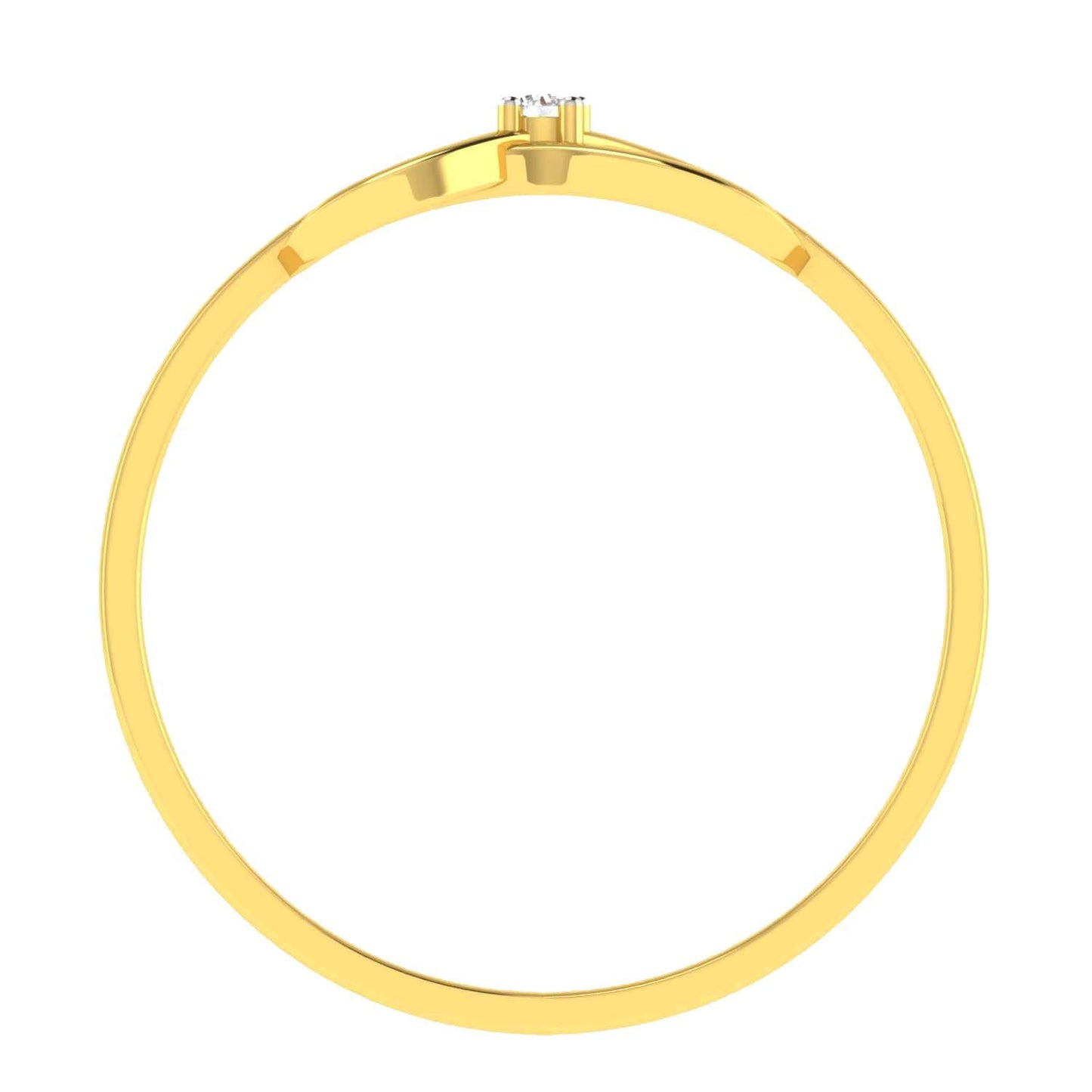 Avsar 18KT Yellow Gold and American Diamond Ring for Women