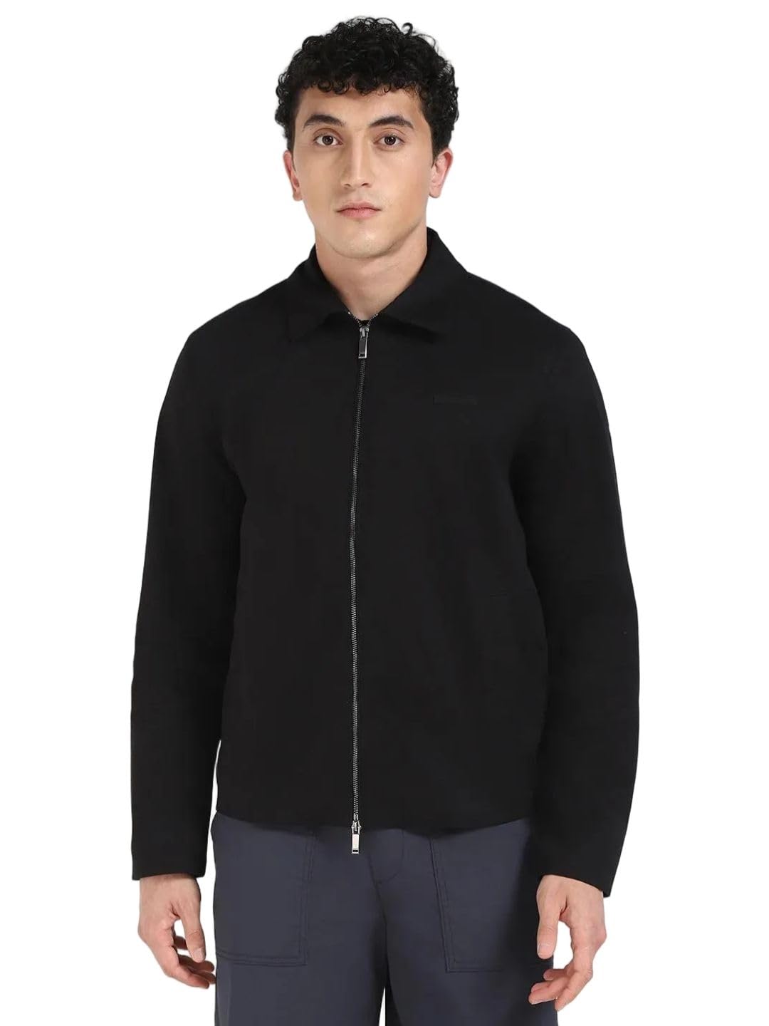 Solid Regular Fit Cotton Jacket