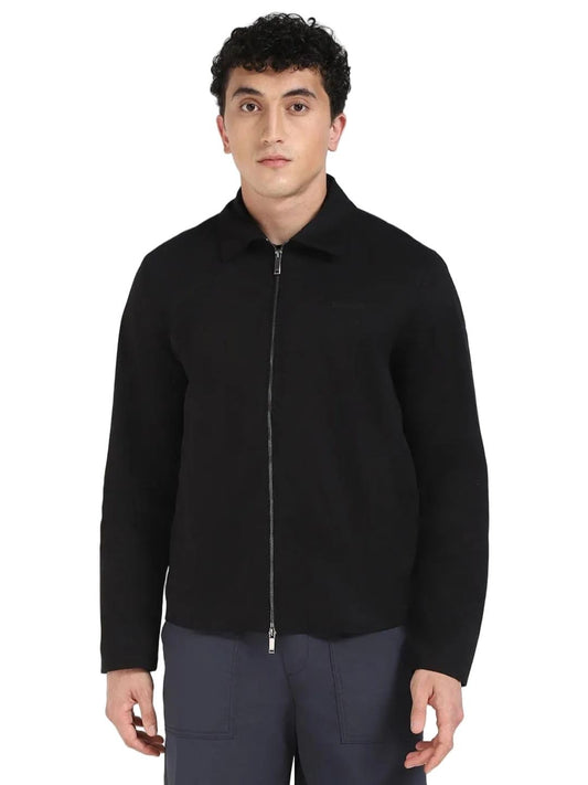 Solid Regular Fit Cotton Jacket