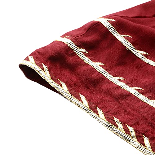 Divena Maroon Gota Hand Work lehenga dupatta set