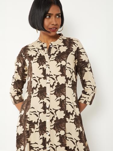 Max Women Floral Print A-line Kurta Set (Brown_M)