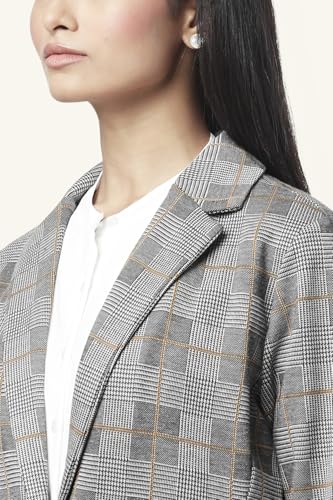 Annabelle by Pantaloons Women's Classic Blazer (110132129004_Medium Grey