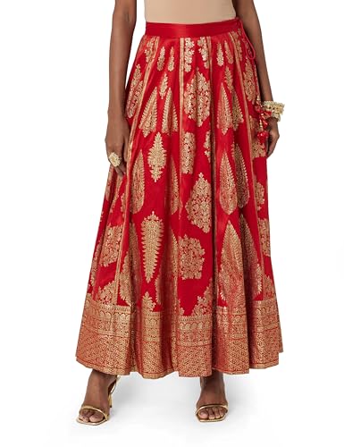 BIBA Women Printed Mix and Match(Skirt CO19862_RED_L)
