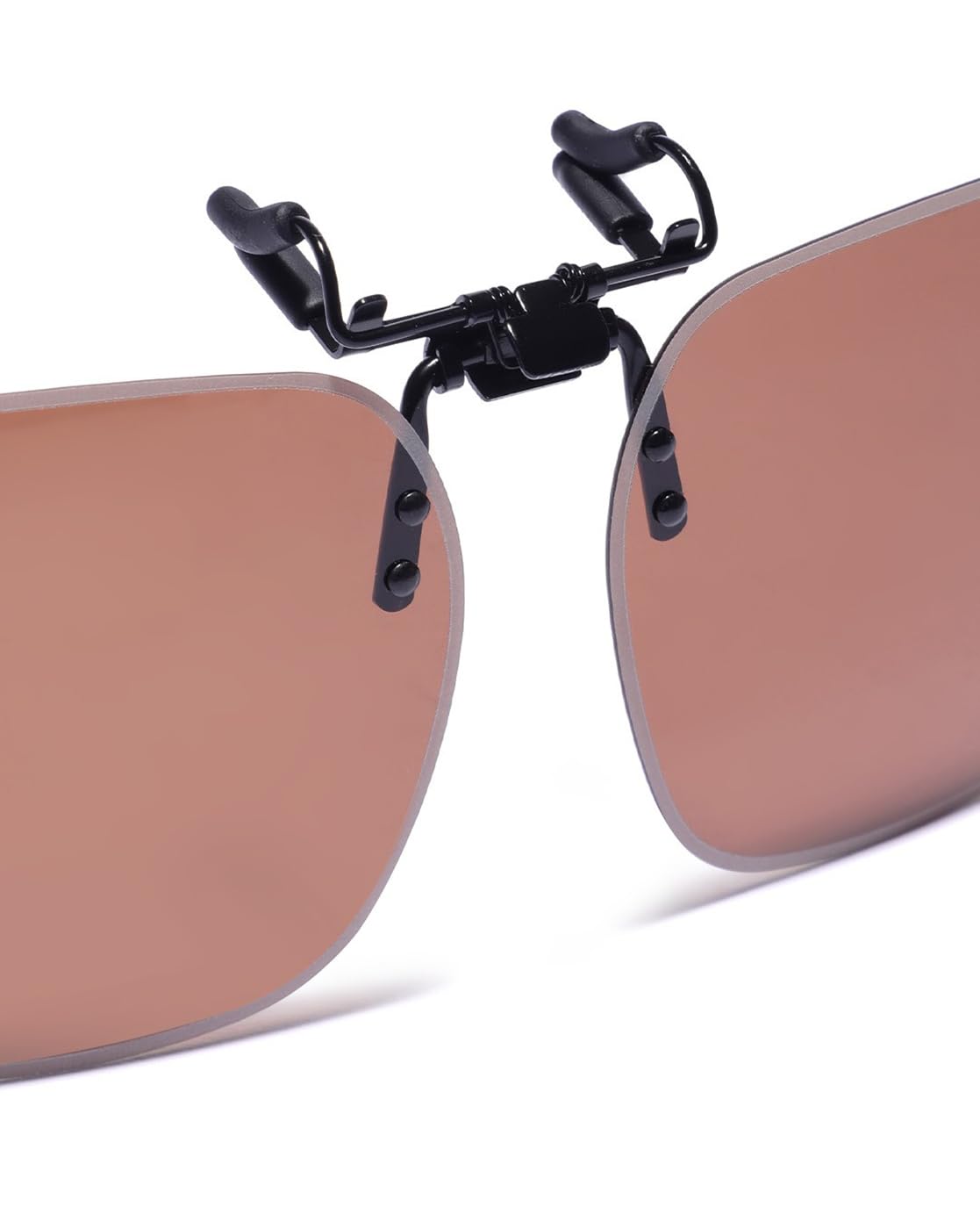 Carlton London Brown & Grey Toned Polarised Lens Sunglass Clip for unisex