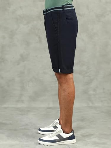 BEEVEE Men's Navy Regular Fit Solid Shorts