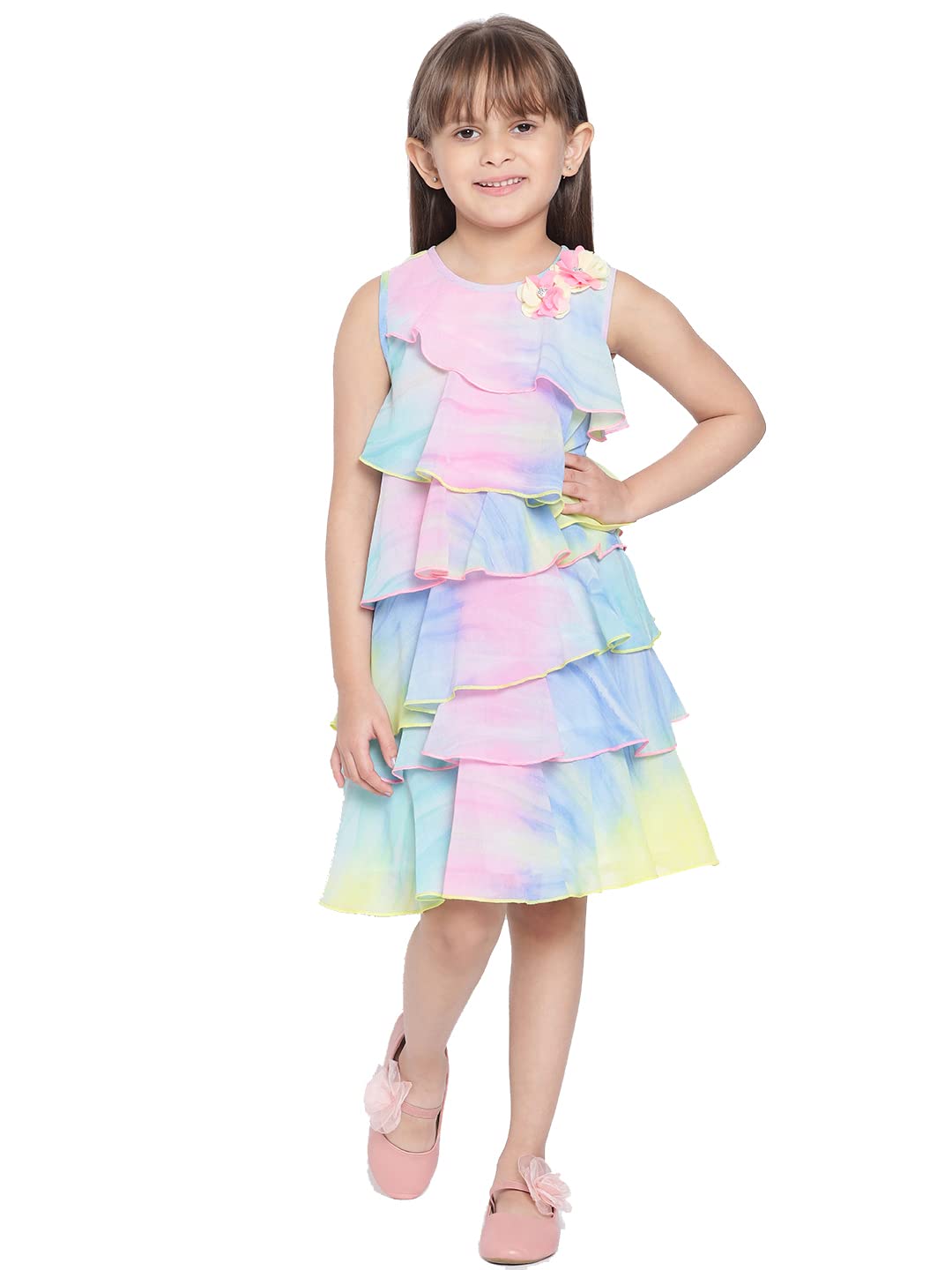 Nautinati Girls Printed Fit & Flare Dress | Age 4-8 Years
