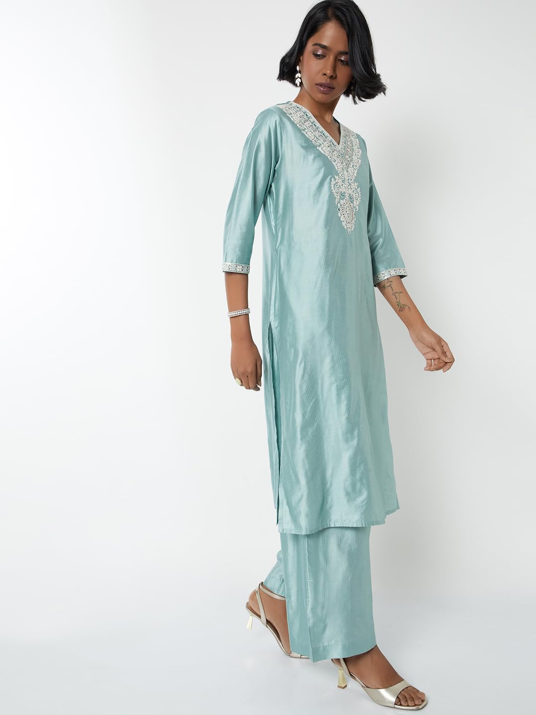 Max Women's Polyester Blend Kurta Set