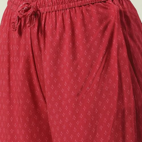 BIBA WOMEN PRINTED STRAIGHT SALWAR KURTA DUPATTA(SKD7426E_RED_36)