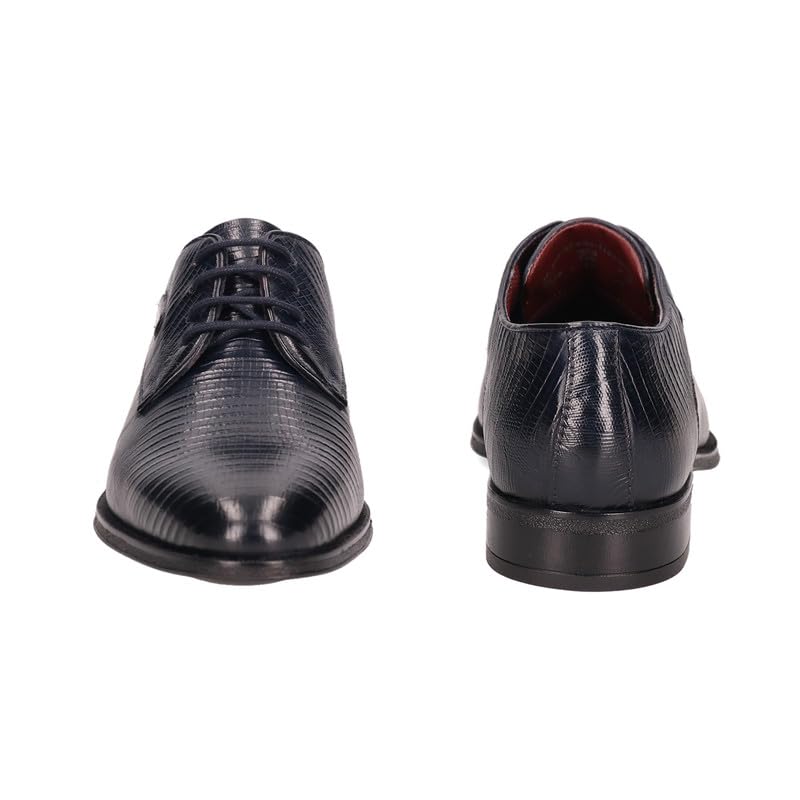 Bugatti Zavinio Dark Blue Leather Mens Derby Shoes - UK 12