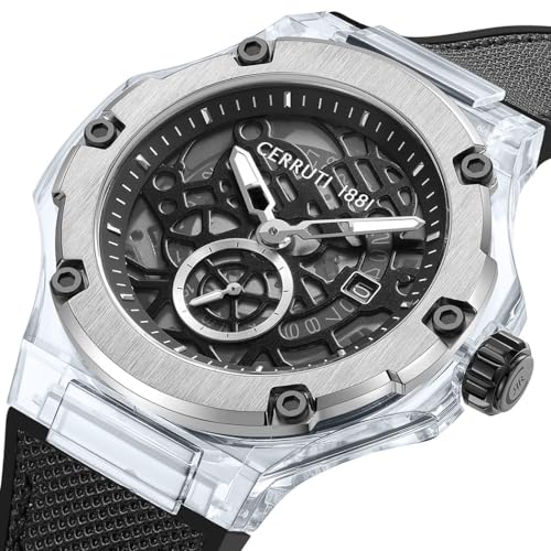 Cerruti 1881 Watch for Men with Black Dial in 52 MM, strap
