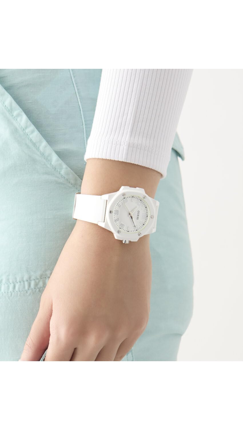 Guess Mini Hype 34 mm White Dial Analog Women Watch- GW0880L3