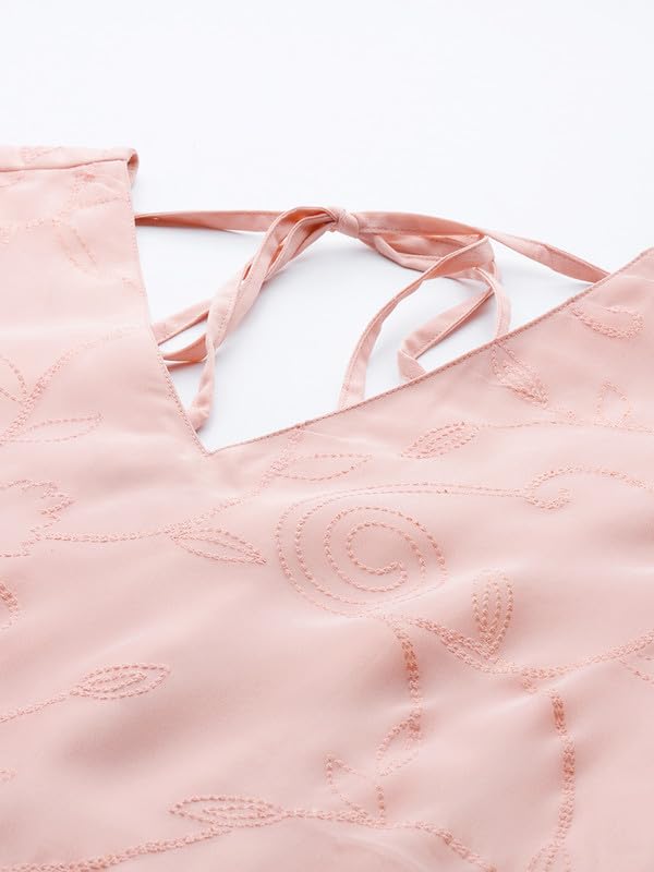 Ahalyaa Women's Polyester Kurta Set (AHKUPNDU-COMBO-1124_Pink