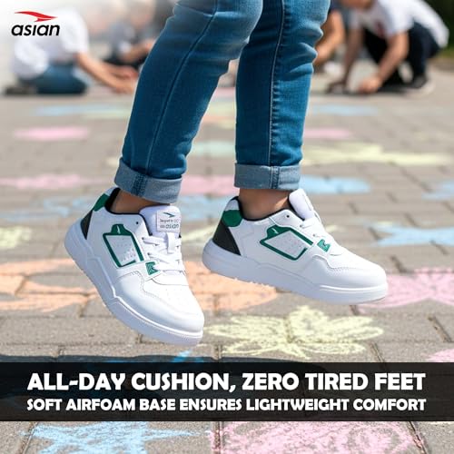 ASIAN Men's Mexico-02 Casual Sneaker Shoes (FULLWHTGRN) -UK 3