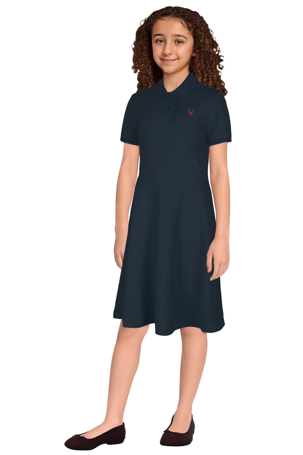 Allen Solly Junior Girls Midi Dress (AGDRERGFM65884_14_Blue_Navy_13 Years-14 Years)
