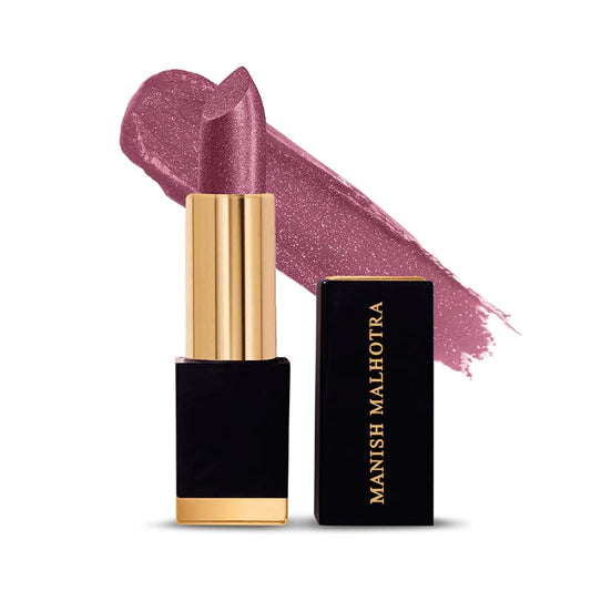 MyGlamm Manish Malhotra Starlight Glitter Lipstick - Enchantress (Plum Shade) | Non Drying, Creamy Pigmented Bullet Lipstick With Vitamin E (4.2g)