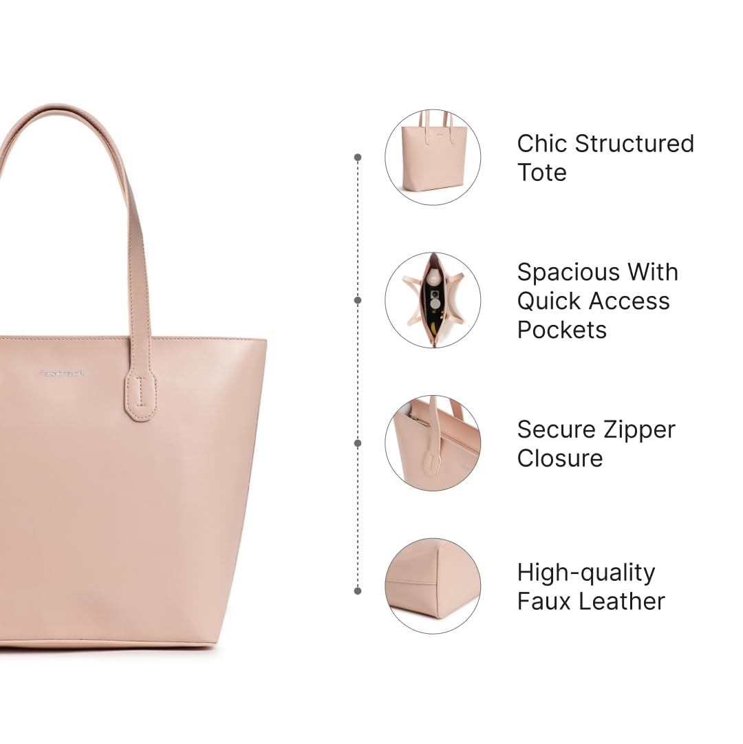 Fastrack College Tote Bag for Women, Girls and Ladies | Made of Premium Faux Leather