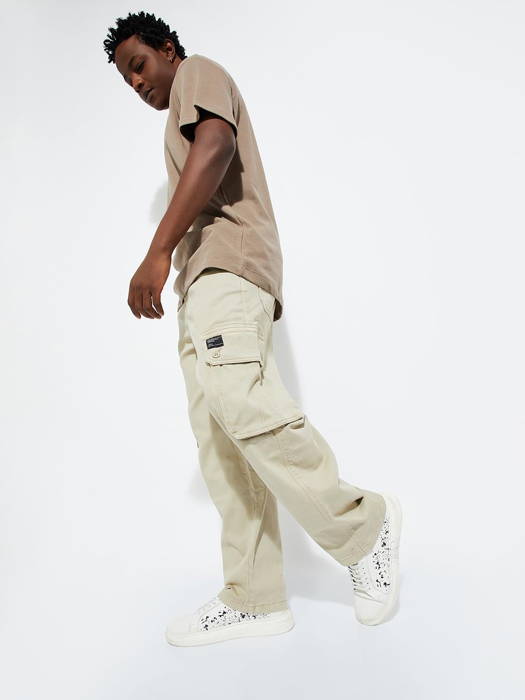 Max URB_N Men Relaxed Fit Cargo Trousers (Khaki_30)