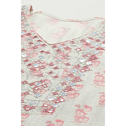 BIBA WOMEN PRINTED NARROW SALWAR KURTA DUPATTA(SKDBANDHAN7871_POWDER BLUE_42)