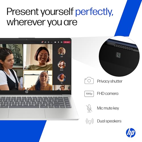 HP 14 Smartchoice, Intel Core Ultra 5 125H 12 TOPS, 24GB DDR5 (Upgradeable) 1TB SSD, Anti-Glare, FHD, 14''/35.6cm,Win11, M365*Office24, Silver, 1.4kg, ep1180tu, FHD Camera w/Shutter, Backlit AI Laptop