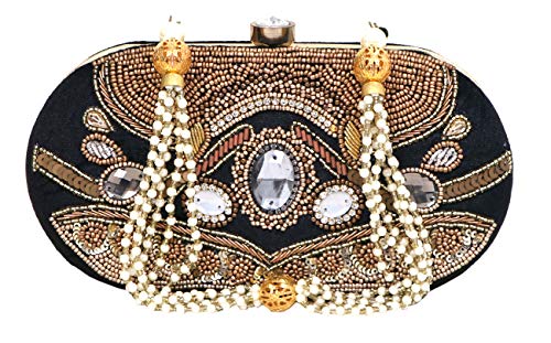 DUCHESS Women's Oval Clutch Black