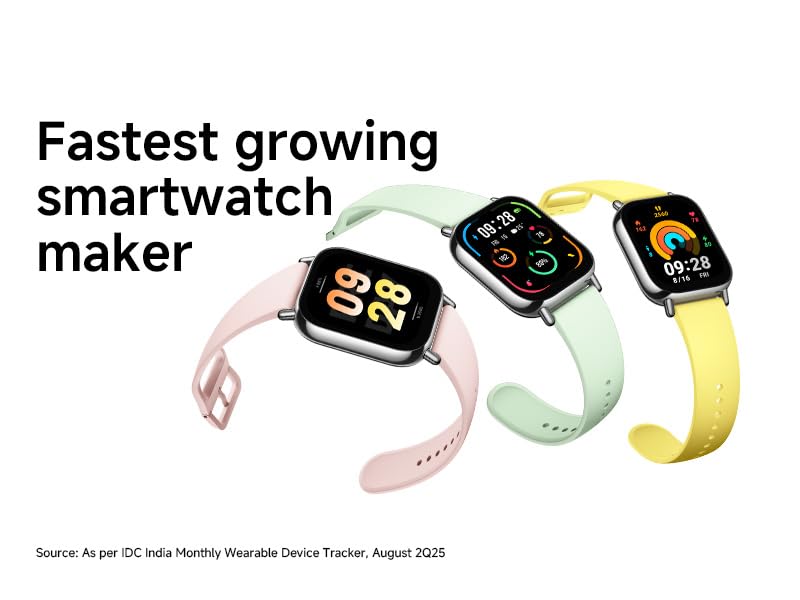 Redmi Watch 5 Lite, 1.96" Amoled, Advanced in-Built GPS, 5 ATM, 18 Day Battery, Bluetooth Calling with AI Noise Reduction, Always on Display, Black