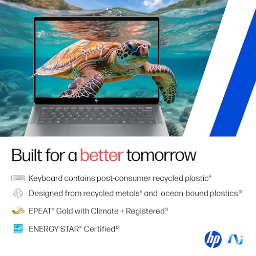 HP OmniBook Ultra, AMD Ryzen AI 9 HX 375 Next Gen AI Laptop, (32GB LPDDR5X,1TB SSD), 2.2K, Anti-Glare,14''/35.6cm,Win11, M365, Copilot+,Office24, Silver,1.57kg, 5MP Camera w/Privacy Shutter, fd0009AU